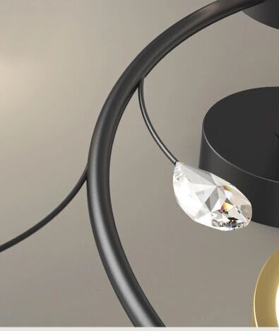 Lustra LED 96W Space Glam Gold 3, LED inclus, 7 surse de iluminare, Lumina: Cald, Natural, Rece